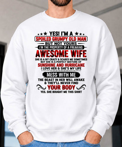 I'm A Spoiled Grumpy Old Man - Gift for Husband From Wife - TOBY00 (SKU2609-176-00)