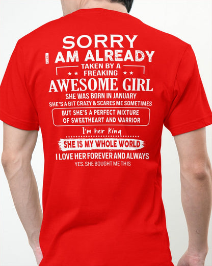 January - Awesome girl - Perfect gift for your boyfriend - (SKU04-86-01) - From Wife TOBY01