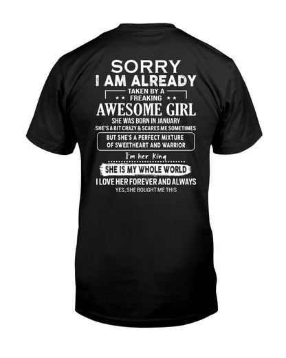 January - Awesome girl - Perfect gift for your boyfriend - (SKU04-86-01) - From Wife TOBY01