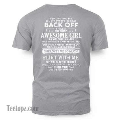 March ��� Awesome Girlfriend Born In March ��� Special gift for your Boyfriend ��� From Wife TOBY03 (SKU06-17-03)