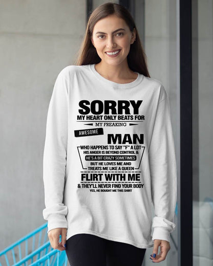 SORRY MY HEART ONLY BEATS FOR MY FREAKING AWESOME MAN - FROM HUSBAND - TOBY00 (SKU26T-01-34-00)