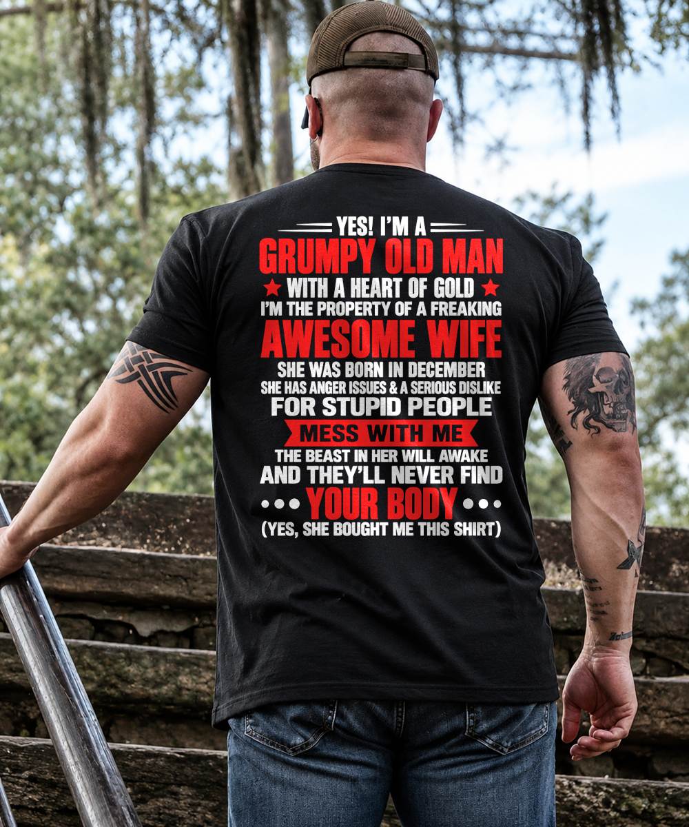DECEMBER, YES I'M A GRUMPY MAN - GIFT FROM WIFE TO HUSBAND - TOBY12 (SKU2609-287-12)