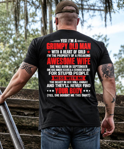 OCTOBER, YES I'M A GRUMPY MAN - GIFT FROM WIFE TO HUSBAND - TOBY10 (SKU2609-287-10)