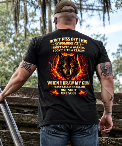 ANIMAL SPIRIT WOLF SHIRT,  NOVEMBER MAN DON'T PISS OF THIS - TOBY11 (SKU2608-114-11)