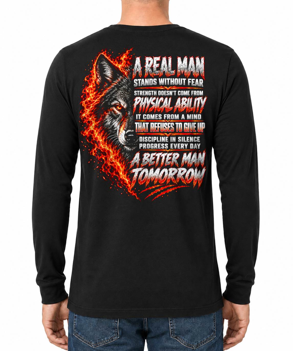 ANIMAL WOLF - A REAL MAN STANDS WITHOUT FEAR - TOBY00 (SKU2609-275)