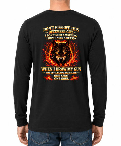 ANIMAL SPIRIT WOLF SHIRT,  DECEMBER MAN DON'T PISS OF THIS- TOBY12 (SKU2608-114-12)