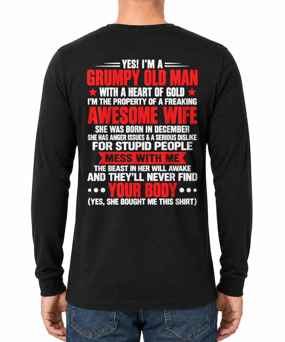 DECEMBER, YES I'M A GRUMPY MAN - GIFT FROM WIFE TO HUSBAND - TOBY12 (SKU2609-287-12)