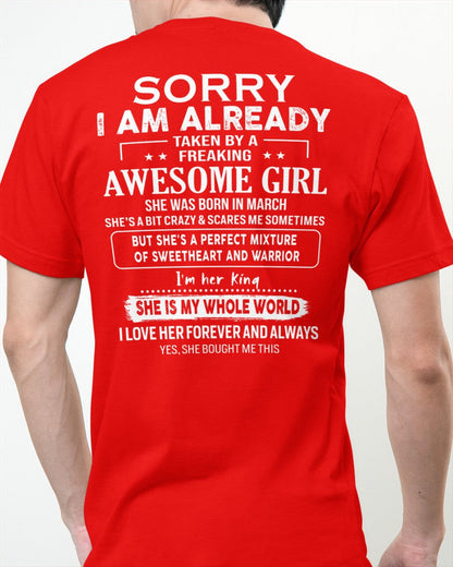 March - Awesome girl - Perfect gift for your boyfriend - (SKU04-86-03) - From Wife TOBY03