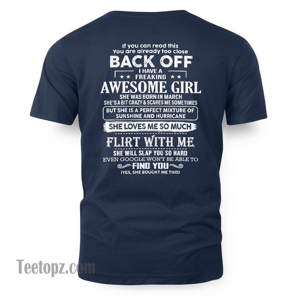 March ��� Awesome Girlfriend Born In March ��� Special gift for your Boyfriend ��� From Wife TOBY03 (SKU06-17-03)