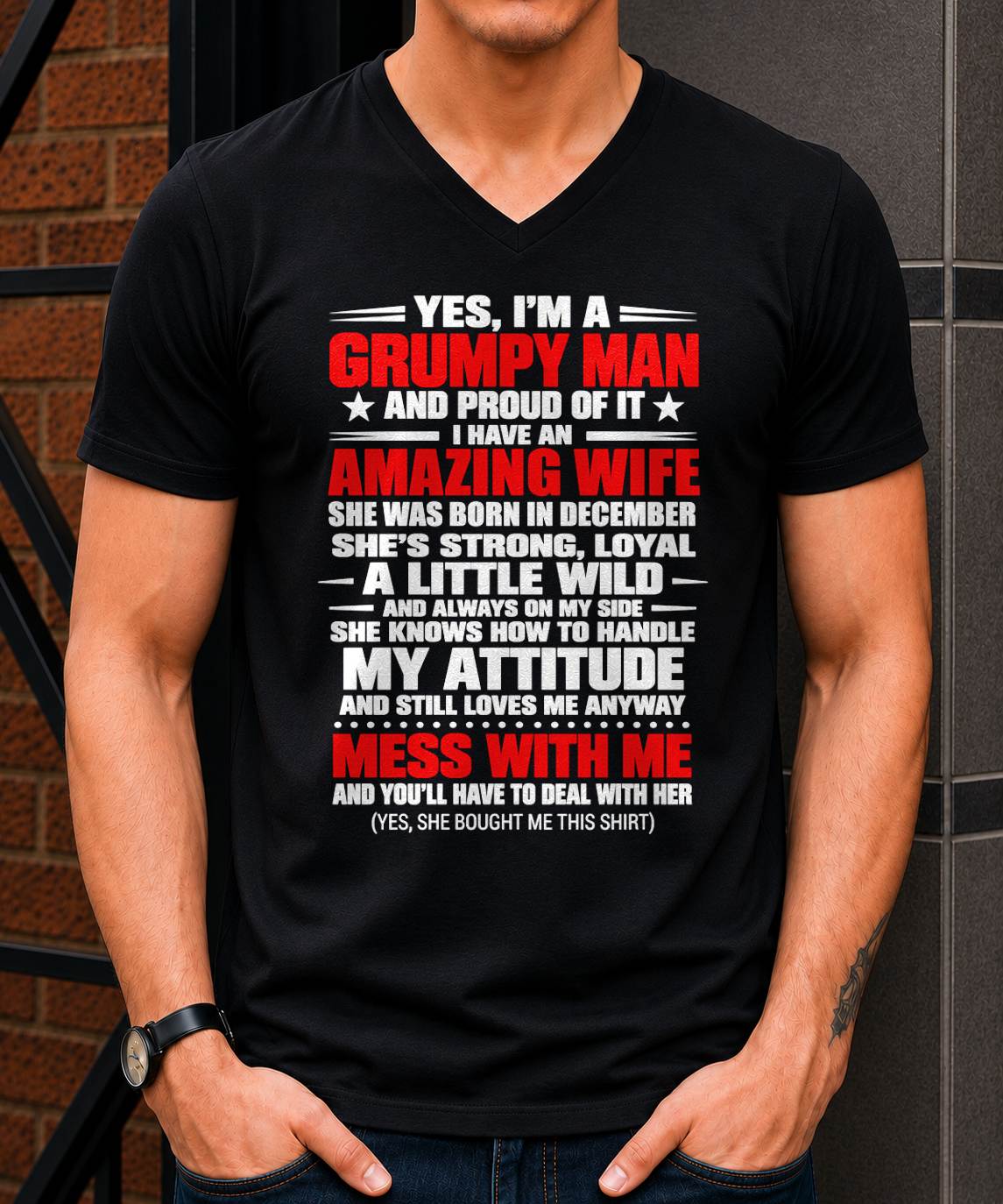 DECEMBER, YES I'M A GRUMPY MAN - GIFT FROM WIFE TO HUSBAND - TOBY12 (SKU2609-272-12)
