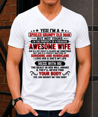I'm A Spoiled Grumpy Old Man - Gift for Husband From Wife - TOBY00 (SKU2609-176-00)
