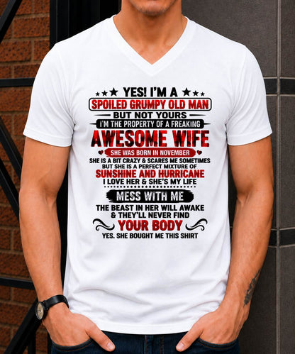 November, I'm A Spoiled Grumpy Old Man - Gift for Husband From Wife - TOBY11 (SKU2609-176-11)