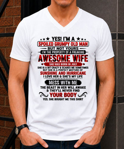July, I'm A Spoiled Grumpy Old Man - Gift for Husband From Wife - TOBY07 (SKU2609-176-07)