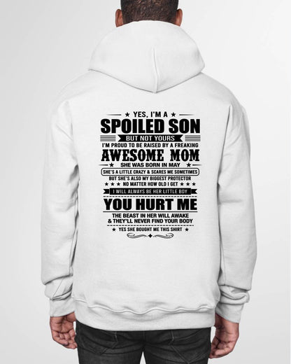 MAY SHIRT. To My Son From Mom: Spoiled & Having Fun, I’m One Freaking Awesome Mom’s Son - TOBY05 (SKU2605-10-05)
