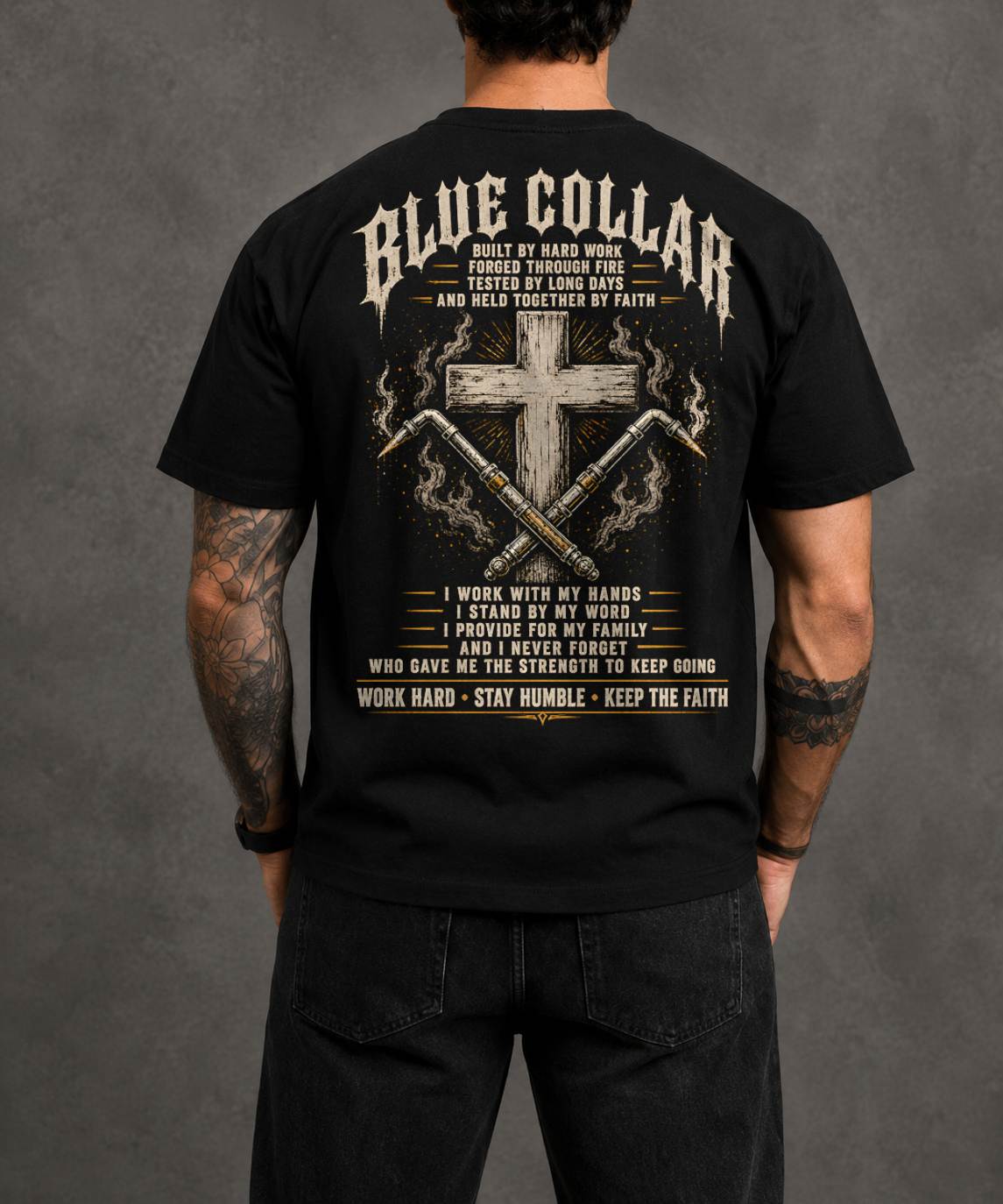 WORK HARD • STAY HUMBLE • KEEP THE FAITH  - SHIRTS FOR MENS - TOBY00 (SKU2608-462)