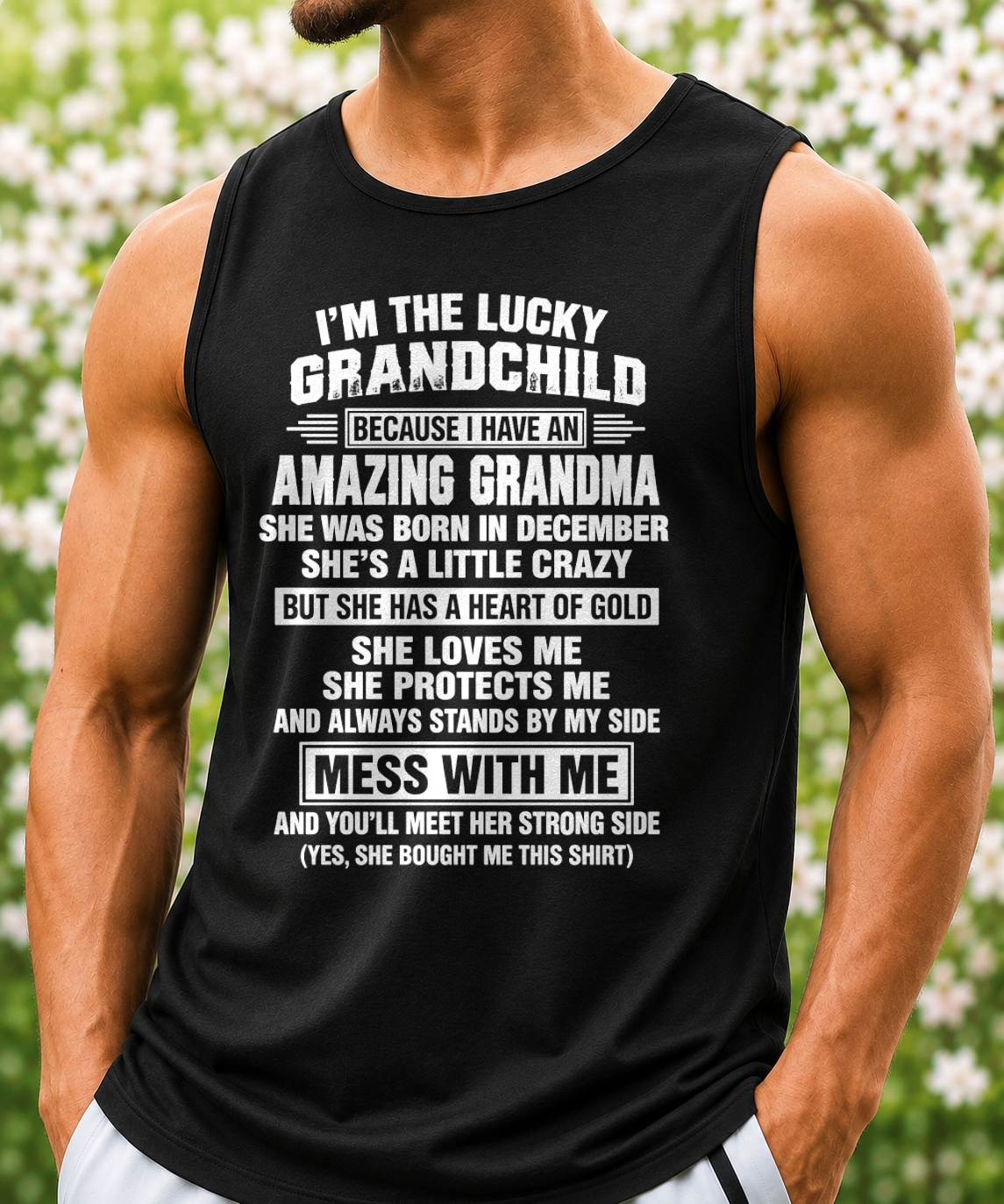 December, I'm The Lucky Grandchild Because I Have An Amazing Grandma - Gift For Grandchild From Grandma - TOBY12 (SKU2609-194-12)