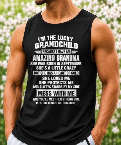 September, I'm The Lucky Grandchild Because I Have An Amazing Grandma - Gift For Grandchild From Grandma - TOBY09 (SKU2609-194-09)