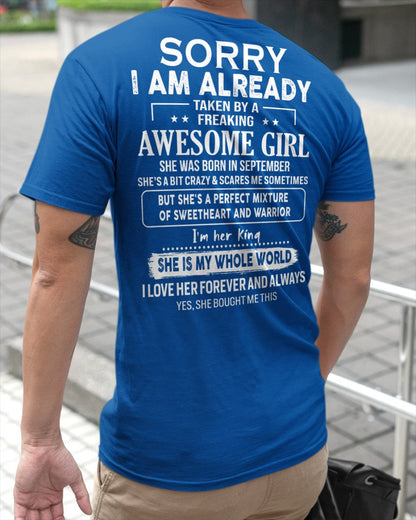 September - Awesome girl - Perfect gift for your boyfriend - (SKU04-86-09) - From Wife TOBY09