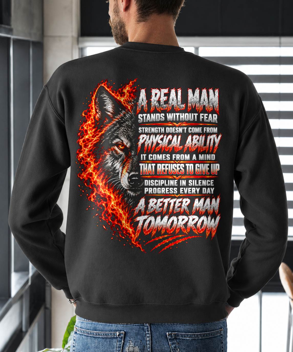 ANIMAL WOLF - A REAL MAN STANDS WITHOUT FEAR - TOBY00 (SKU2609-275)