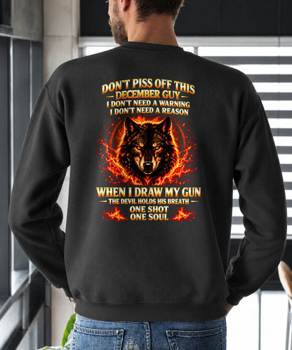 ANIMAL SPIRIT WOLF SHIRT,  DECEMBER MAN DON'T PISS OF THIS- TOBY12 (SKU2608-114-12)