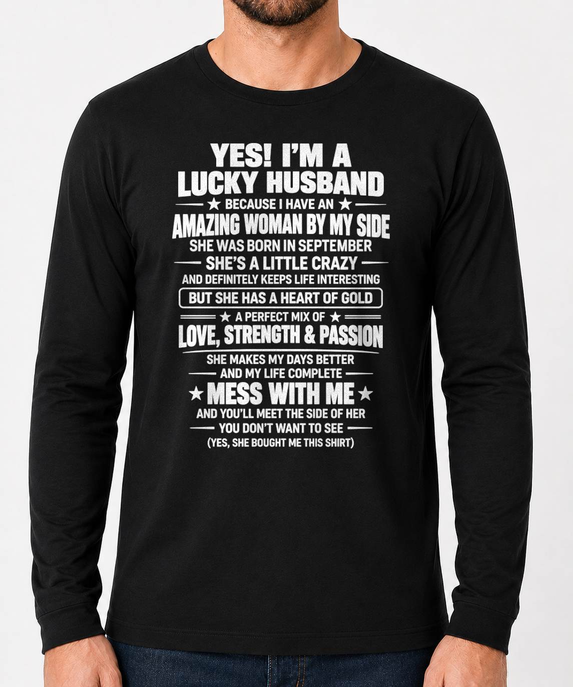 September, Yes I'm A Lucky Husband Because I Have An Amazing Wife - Gift For Husband From Wife - TOBY09 (SKU2609-191-09)