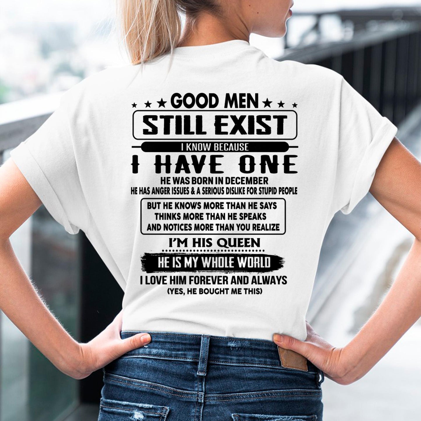 December - Good men Still Exist - gift for your girlfriend, wife from Husband - TOBY12 (SKU-GMSAU-12)
