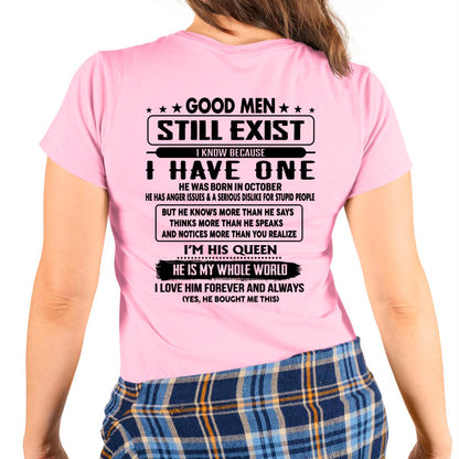 October - Good men Still Exist - gift for your girlfriend, wife from Husband - TOBY10 (SKU-GMSAU-10)