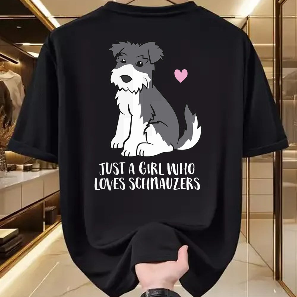 Dog Love Shirt, Dog Lover Gift T-Shirt/Hoodie/Sweatshirt HLT00 - Funny Schnauzer Dog Girl Just a Girl Who Loves Schnauzers T-Shirt