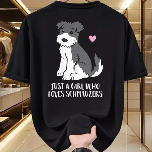 Dog Love Shirt, Dog Lover Gift T-Shirt/Hoodie/Sweatshirt HLT00 - Funny Schnauzer Dog Girl Just a Girl Who Loves Schnauzers T-Shirt