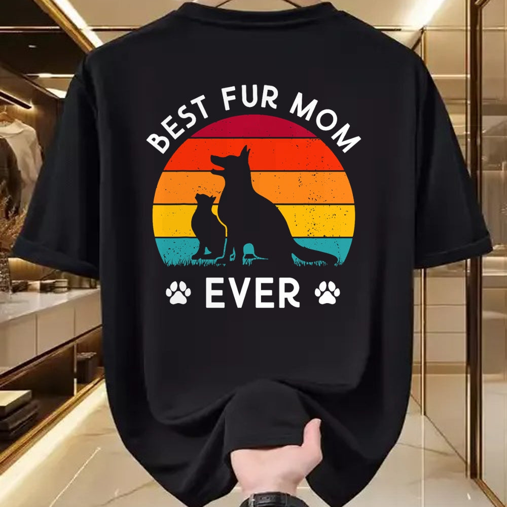 Dog Love Shirt, Dog Lover Gift T-Shirt/Hoodie/Sweatshirt HLT00 - Funny Best Fur Mom Ever Vintage Retro Dog And Cat Owner Love T-Shirt