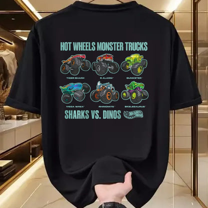 Best Dinosaur Lover Shirt, Funny Dinosaur UnisexT-Shirt/Hoodie/Sweatshirt HLT00 - Hot Wheels Monster Trucks Sharks vs. Dinos T-Shirt Tee for Men Women Boys and Girls