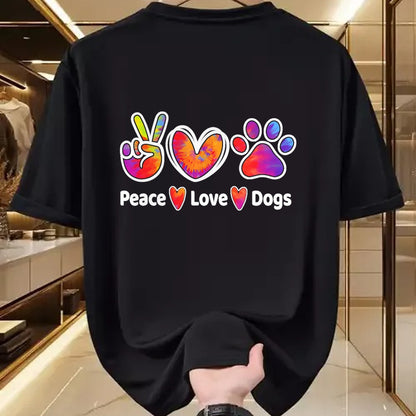 Dog Love Shirt, Dog Lover Gift T-Shirt/Hoodie/Sweatshirt HLT00 - Dog Lover Peace Love Dogs Funny Cute Puppy Paw Tie Dye T-Shirt
