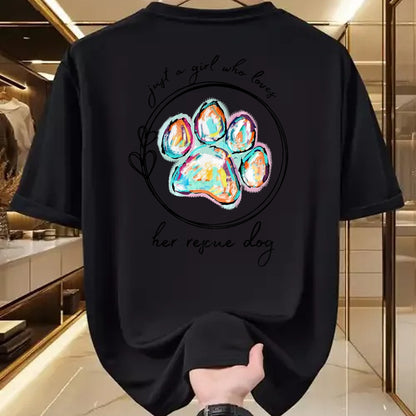 Dog Love Shirt, Dog Lover Gift T-Shirt/Hoodie/Sweatshirt HLT00 - Just a girl who loves her rescue dog T-Shirt