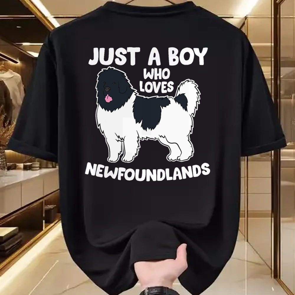 Dog Love Shirt, Dog Lover Gift T-Shirt/Hoodie/Sweatshirt HLT00 - Just a Boy Who Loves Newfoundland Dogs T-Shirt