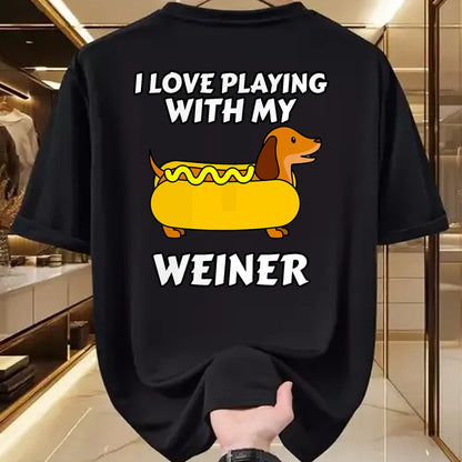 Dog Love Shirt, Dog Lover Gift T-Shirt/Hoodie/Sweatshirt HLT00 - I Love Playing With My Wiener Dachshund Dog Weenie T-Shirt