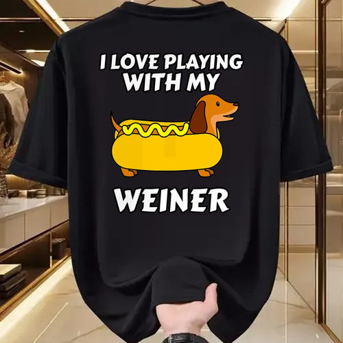 Dog Love Shirt, Dog Lover Gift T-Shirt/Hoodie/Sweatshirt HLT00 - I Love Playing With My Wiener Dachshund Dog Weenie T-Shirt