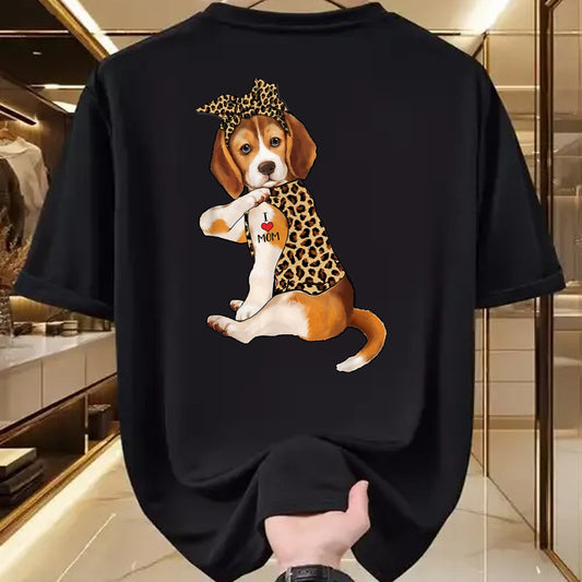 Dog Love Shirt, Dog Lover Gift T-Shirt/Hoodie/Sweatshirt HLT00 - Beagle Dog Lover Tee I Love Mom Tattoo Leopard Mothers Day T-Shirt
