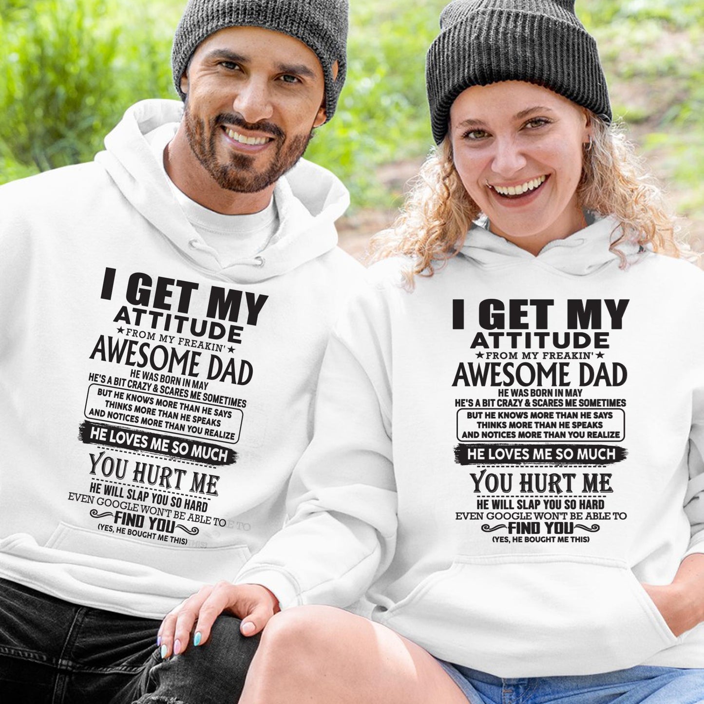 May - I GET MY ATTITUDE FROM MY FREAKIN' AWESOME DAD - Gift for Son and Daughter From Dad - TOBY05 (SKU-TDD-05)