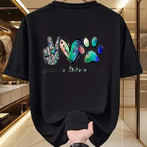 Dog Love Shirt, Dog Lover Gift T-Shirt/Hoodie/Sweatshirt HLT00 - Womens Peace love dogs V-Neck T-Shirt