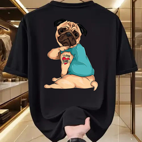 Dog Love Shirt, Dog Lover Gift T-Shirt/Hoodie/Sweatshirt HLT00 - Father_s Day gift funny dog Pug i love Dad tattoo T-Shirt