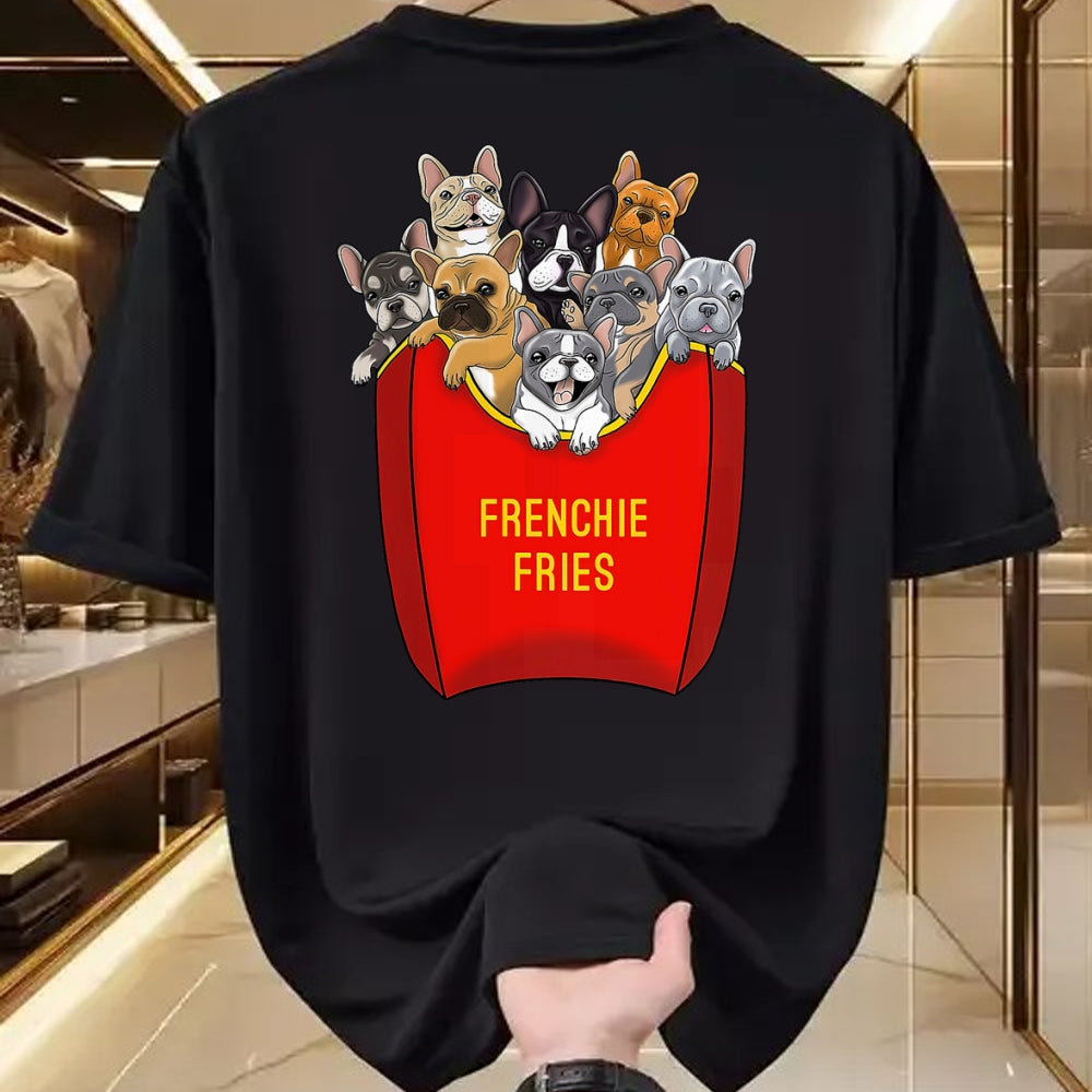 Dog Love Shirt, Dog Lover Gift T-Shirt/Hoodie/Sweatshirt HLT00 - Frenchie Fries Shirt French Bulldog Dog Mom Dog Dad Cute T-Shirt