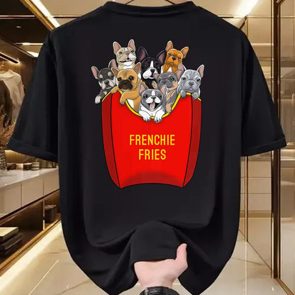 Dog Love Shirt, Dog Lover Gift T-Shirt/Hoodie/Sweatshirt HLT00 - Frenchie Fries Shirt French Bulldog Dog Mom Dog Dad Cute T-Shirt