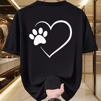 Dog Love Shirt, Dog Lover Gift T-Shirt/Hoodie/Sweatshirt HLT00 - Dog Paw Heart - Dog Lover Gift for Dog Moms T-Shirt