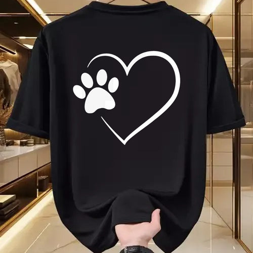 Dog Love Shirt, Dog Lover Gift T-Shirt/Hoodie/Sweatshirt HLT00 - Dog Paw Heart - Dog Lover Gift for Dog Moms T-Shirt