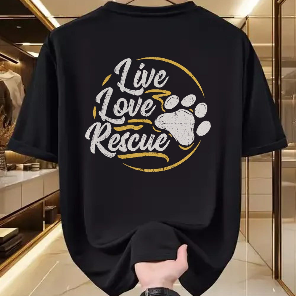Dog Love Shirt, Dog Lover Gift T-Shirt/Hoodie/Sweatshirt HLT00 - Live Love Rescue - Dog Lover Adopt a Dog Adoption T-Shirt T-Shirt