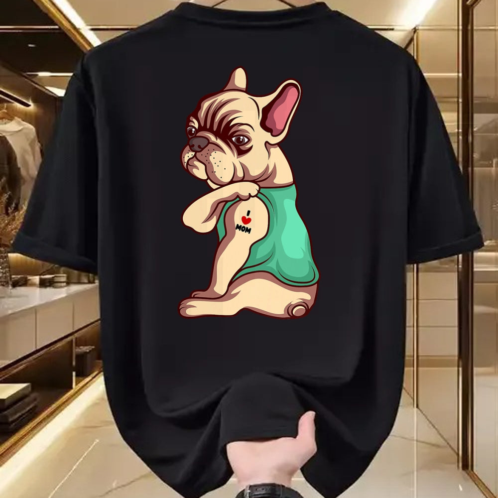 Dog Love Shirt, Dog Lover Gift T-Shirt/Hoodie/Sweatshirt HLT00 - French Bulldog Dog I Love Mom Tattoo Lover funny Gift T-Shirt