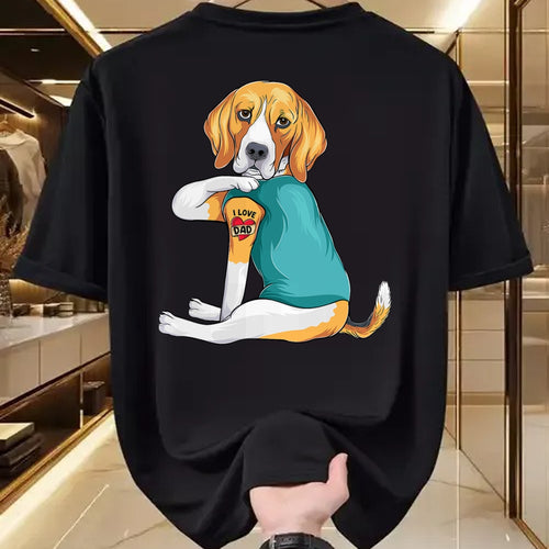 Dog Love Shirt, Dog Lover Gift T-Shirt/Hoodie/Sweatshirt HLT00 - Father_s Day gift funny dog Dad Beagle i love Dad tattoo T-Shirt