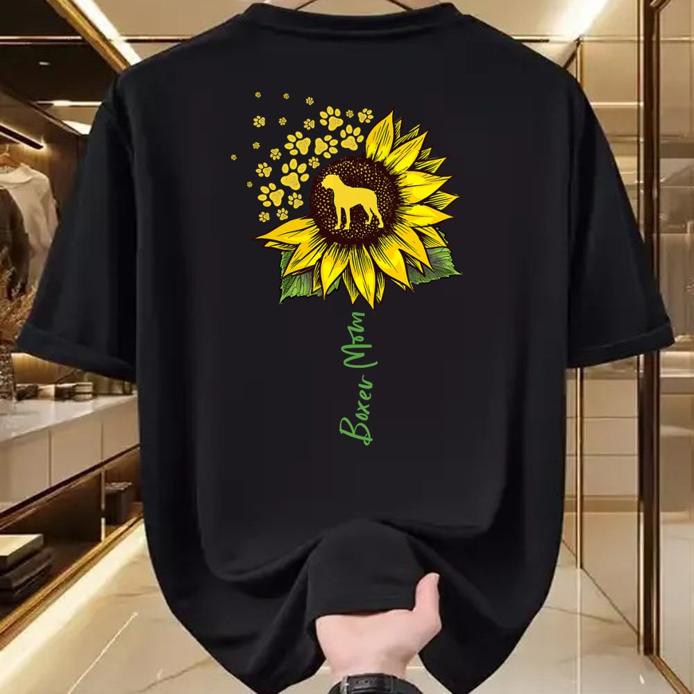 Dog Love Shirt, Dog Lover Gift T-Shirt/Hoodie/Sweatshirt HLT00 - Boxer Mom Sunflower Boxer Dog Gifts Dog Mom Mama T-Shirt