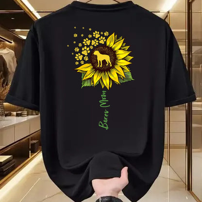 Dog Love Shirt, Dog Lover Gift T-Shirt/Hoodie/Sweatshirt HLT00 - Boxer Mom Sunflower Boxer Dog Gifts Dog Mom Mama T-Shirt