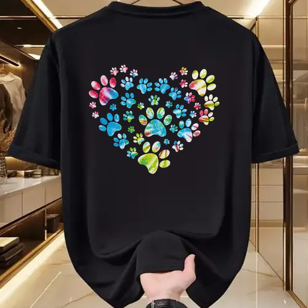 Dog Love Shirt, Dog Lover Gift T-Shirt/Hoodie/Sweatshirt HLT00 - Tie Dye Love Dog Paw Print Animal Paw Dog Lover Long Sleeve T-Shirt